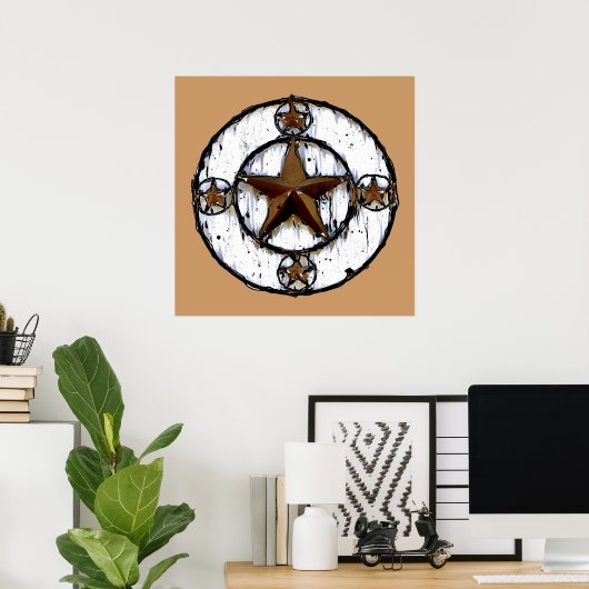 GRUNGY TEXAS STAR POSTER (Thuiskantoor)