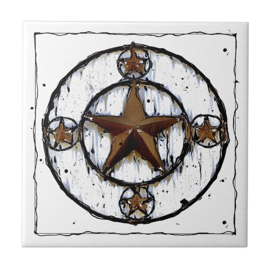 GRUNGY TEXAS STAR TEGELTJE (Voorkant)