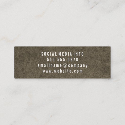 Grungy textuur mini visitekaartje (Achterkant)