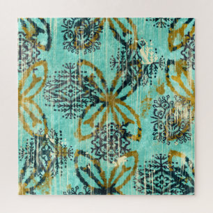 Grungy Tribal: Etnisch tapijt motief Legpuzzel