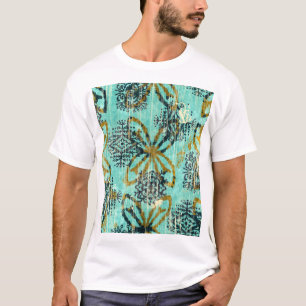 Grungy Tribal: Etnisch tapijt motief T-shirt