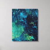 Grungy Turquoise en Geel Canvas Afdruk (Voorkant)