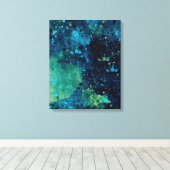Grungy Turquoise en Geel Canvas Afdruk (Insitu (Houten vloer))