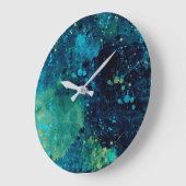 Grungy Turquoise en Yellow Grote Klok (Hoek)