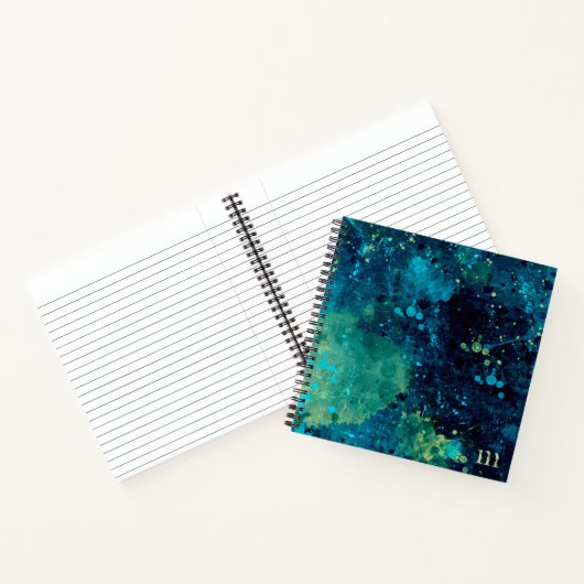 Grungy Turquoise en Yellow Notitieboek (Binnen)