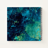 Grungy Turquoise en Yellow Notitieboek (Achterkant)