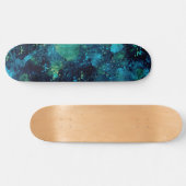 Grungy Turquoise en Yellow Persoonlijk Skateboard (Horizontaal)