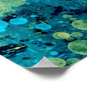 Grungy Turquoise en Yellow Poster (Hoek)