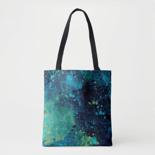 Grungy Turquoise en Yellow Tote Bag (Voorkant)