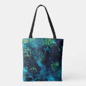 Grungy Turquoise en Yellow Tote Bag (Achterkant)