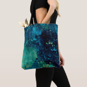 Grungy Turquoise en Yellow Tote Bag (Dichtbij)
