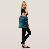 Grungy Turquoise en Yellow Tote Bag (Op model)