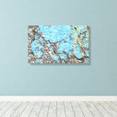 grungy turquoise verf op ashalt canvas afdruk (Insitu (Houten vloer))