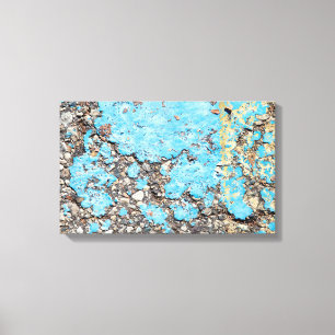 grungy turquoise verf op ashalt canvas afdruk