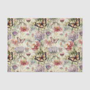 Grungy vlinders en bloemen Decoupage papier