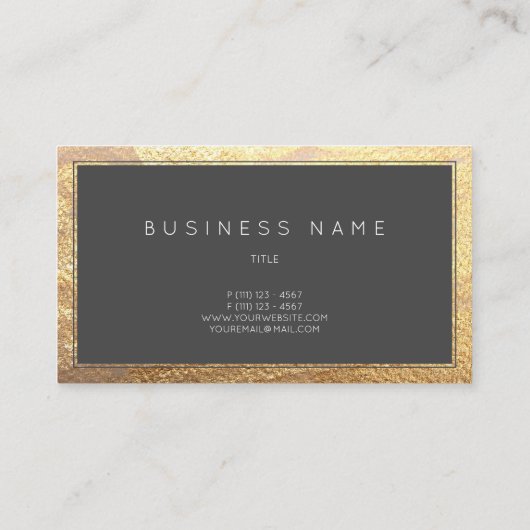 Grungy Waterverf Zwart & Goud Verfijnde Stylist Visitekaartje (Achterkant)