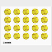 Grungy Yellow Softball dank u Ronde Sticker (Vel)