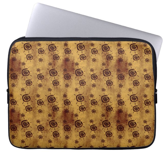 Grungy Yellow Sun Pattern Laptop Sleeve (Voorkant)
