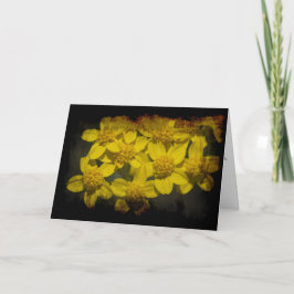 Grungy Yellow Wildflowers Valentijns Feestdagen Kaart