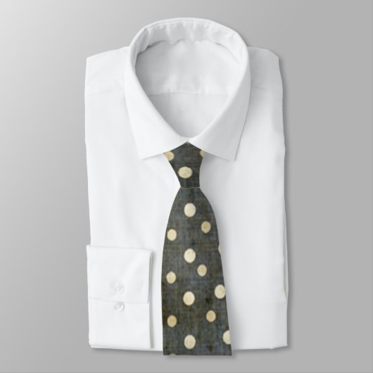 Grungy zwart en wit Polka Dot Pattern Stropdas (Gebonden)