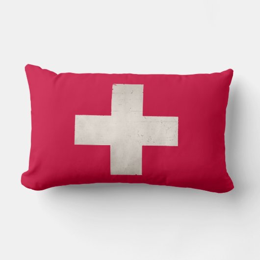 Grungy Zwitserland Cross Kussen (Voorkant)