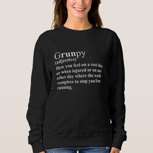 Grunpy run Funny Running Marathon Runner Pullover (Voorkant)