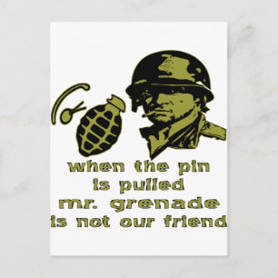 Grunt als de pinpas wordt opgehaald, Mr Grenade. Briefkaart