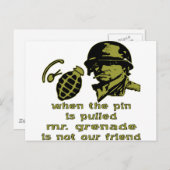 Grunt als de pinpas wordt opgehaald, Mr Grenade. Briefkaart (Voorkant / Achterkant)