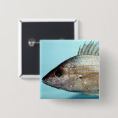 Grunt Fish Vierkante Button 5,1 Cm (Voorkant /achterkant)