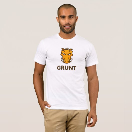 Grunt JS T-Shirt (wit) (Voorkant volledig)