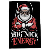 Grunt Style Big Nick Energy Funny Santa Christmas  Medium Cadeauzakje (Voorkant)