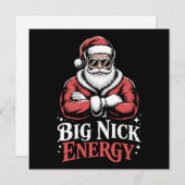 Grunt Style Grote Nick Energie Grappige Kerstman K Feestdagenkaart (Voorkant / Achterkant)