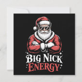 Grunt Style Grote Nick Energie Grappige Kerstman K Feestdagenkaart (Voorkant)