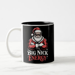 Grunt Style Grote Nick Energie Grappige Kerstman K Tweekleurige Koffiemok