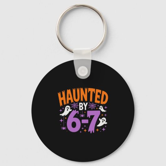 Grus Halloween Skelet Grus Zes Zeven Nummer Sleutelhanger (Voorkant)