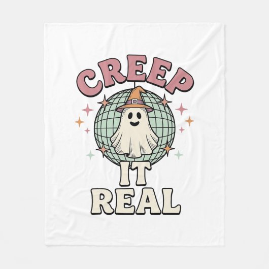 Grus het echt spook disco Halloween shirt ontwerp_ Fleece Deken (Voorkant)