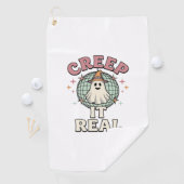 Grus het echt spook disco Halloween shirt ontwerp_ Golfhanddoek (Insitu)