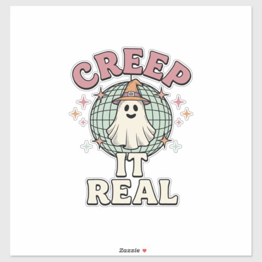 Grus het echt spook disco Halloween shirt ontwerp_ Sticker (Vel)
