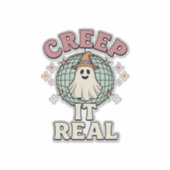 Grus het echt spook disco Halloween shirt ontwerp_ Sticker (Voorkant)