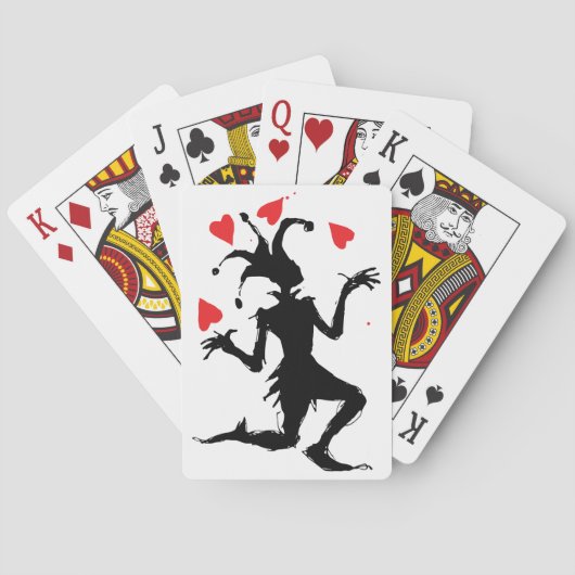Grusclown die met Harten Speelt Pokerkaarten (Achterkant)