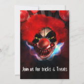 Gruselig Enge Moordenaar Clown Halloween Feest Kaart (Achterkant)
