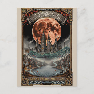 Gruselig Grand Rapids, MI Oude Horror Reizen Briefkaart