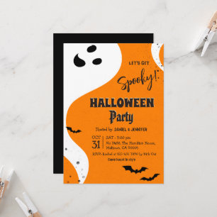 Gruselig Halloween-feest, laten we spoken oranje v Kaart