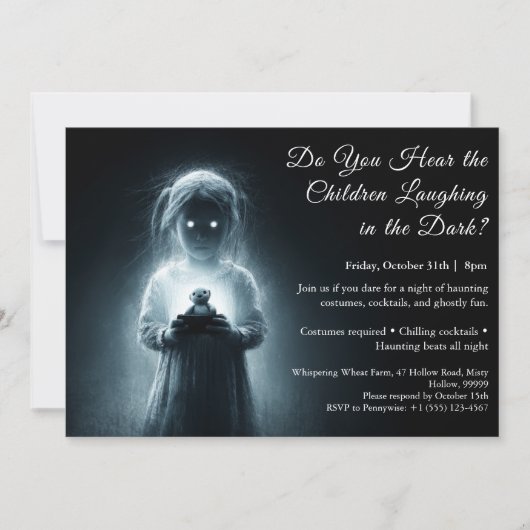 Gruselig Halloween-feestje uitnodiging voor kinder (Voorkant)