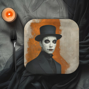 Gruselig Halloween Gotisch Kostuumfeest Papieren Bordje