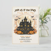 Gruselig Halloween-kostuumfeest Kaart (Staand voorkant)