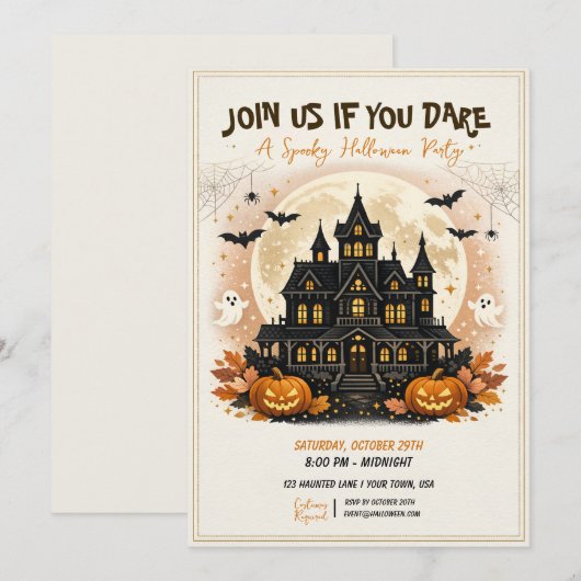Gruselig Halloween-kostuumfeest Kaart (Voorkant / Achterkant)