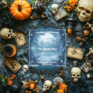 Gruselig Halloweenfeest onder de Maan - Pompoenen Kaart