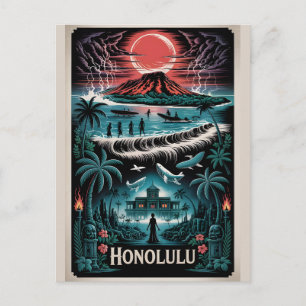 Gruselig Honolulu Hawaï Vintage Horror Reizen Briefkaart