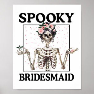 Gruselige bruidsmeisje bruid skelet Halloween vrij Poster